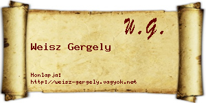 Weisz Gergely névjegykártya